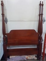 Wooden cherry twin bed w/ rails