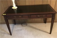 2 DRAWER DESK LEATHER TOP