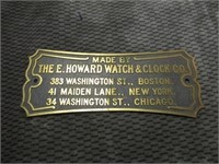 MADE BY THE E HOWARD WATCH & CLOCK CO PLAQUE