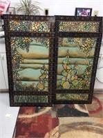 Pair of hand painted panels