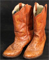 PAIR OF CUSTOM MADE OSTRICH SKIN BOOTS