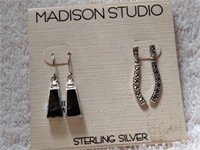 Sterling Silver Earrings 2 Pair