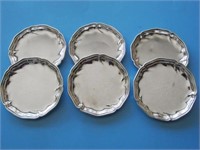 SET OF SIX STERLING SILVER COASTERS
