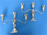 MATCHING PAIR OF STERLING SILVER CANDELABRA