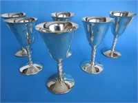 SET OF SIX ROGERS SILVER PLATE WINE GOBLETS