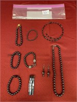Kissaka necklace , 6 bracelets and earrings.