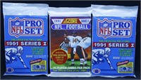 2 '91 NFL Pro Set Series I Packs & 91' Score Serie