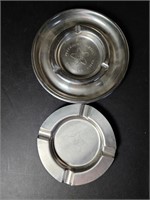 Lot  2 "A L" Allegheny Ludlem Stainless Ashtray's