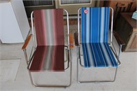 TWO FOLDING LAWN CHAIRS
