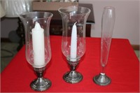 STERLING CANDLES AND BUD VASE