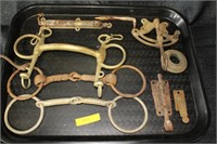 Lot of Brass and Metal Door Hinges and Tie Ups