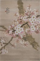 Chinese Painting of Flowers & Bees by Chen Shuren