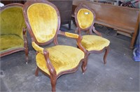 Two Antique Victorian Velvet  Chairs