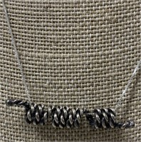 Sterling Silver Necklace w/ Twisted Rope Style