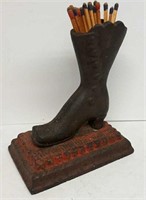 Early Cast Iron Boot Match Holder