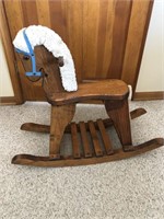 Wooden handmade rocking horse
