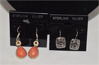 Two Pairs of Sterling Silver Earrings