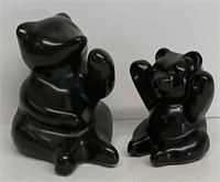 2 Pigeon Forge Pottery Bears