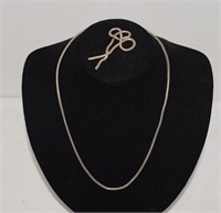 Sterling Silver Necklace w/ Extra Chain