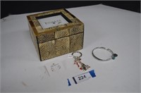 Bombay Jewelry Box w/Brighton Earrings, Keychain