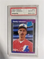 1989 RANDY JOHNSON GRATED NEAR MINT 8 ROOKIE CARD