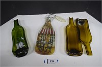 Three Glass Counter Art Pieces