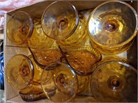 SELECTION OF AMBER GLASS