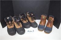 Three Pair Rubber Bottomed Boots