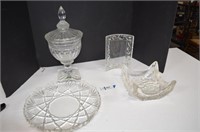 Shannon Crystal Covered Dish & More Glassware