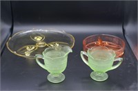 Pink/Yellow/Green Depression Glass