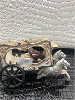 Vintage Painted Cast Iron Stage Coach With Stage