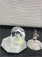Glass Nativity Scene Figurine and Pink and Clear