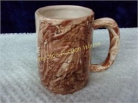 Large Pottery Coffee Mug With Marble Glaze
