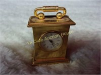 Miniature Brass Quartz Clock (Needs Battery