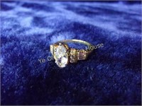 Marquis CZ Gold Tone Ring