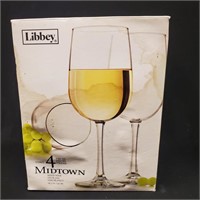 Libbey Midtown White Wine Glasses, Set of 4 NIB