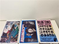 (3) Rolling Stones Concert Poster Prints 11X17"