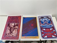 (3) Vintage Concert Prints Cream Doors The Who