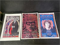 (3) Vintage Concert Posters The Doors Bob Dylan
