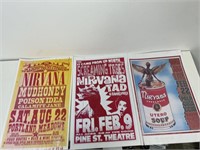 (3) Nirvana Concert Poster Prints 11X17" M