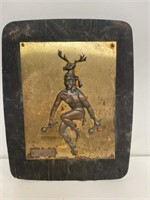 Very Cool Bronze Art On Wood Danza del Venado