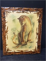 RF Harnett Mountain Lion Print Shellac On Wood