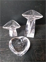 (3) Crystal Candle Holders