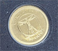 99.9% Pure Gold Coin by RCM - Vitruvian Man