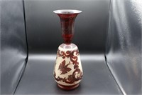 Vintage Bohemian Czech Ruby Red Hand Blown Vase