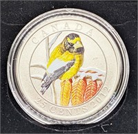 2012 Canada 25-Cent Coloured Coin - Evening Grosbe
