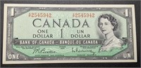 1954 Bank of Canada $1 Bank Note