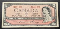 1954 Bank of Canada $2 Bank Note