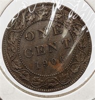 1906 Canada Large One Cent Coin