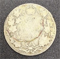 1906 Canada Sterling Silver 50-Cent Coin